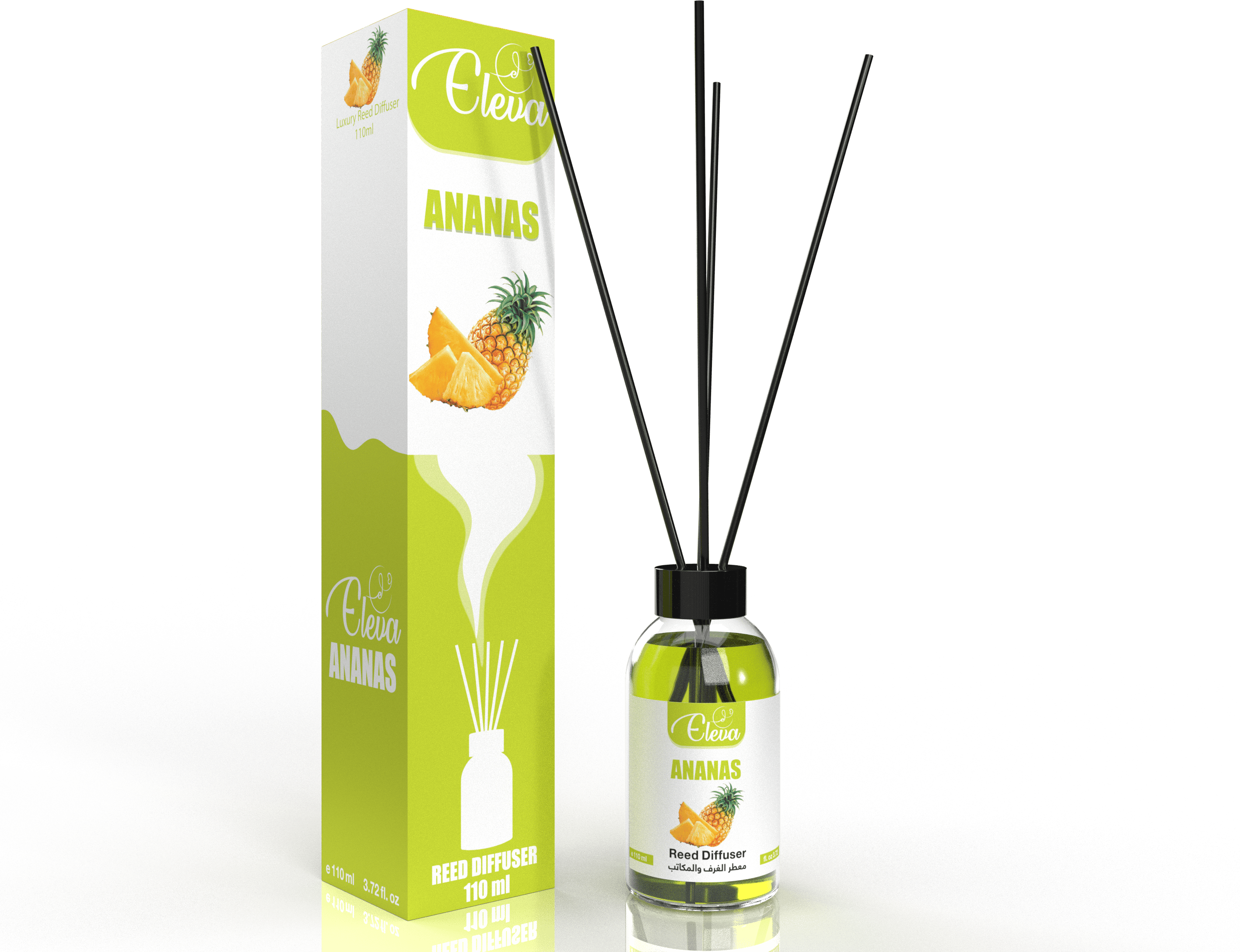 ZAN AROMA Manufacturer ELEVA – Diffuseur à bâtonnets Ananas – 110 ml
