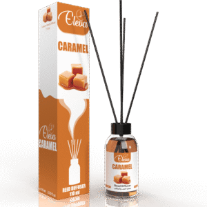ELEVA Caramel reed diffuser, 110 ml product packaging