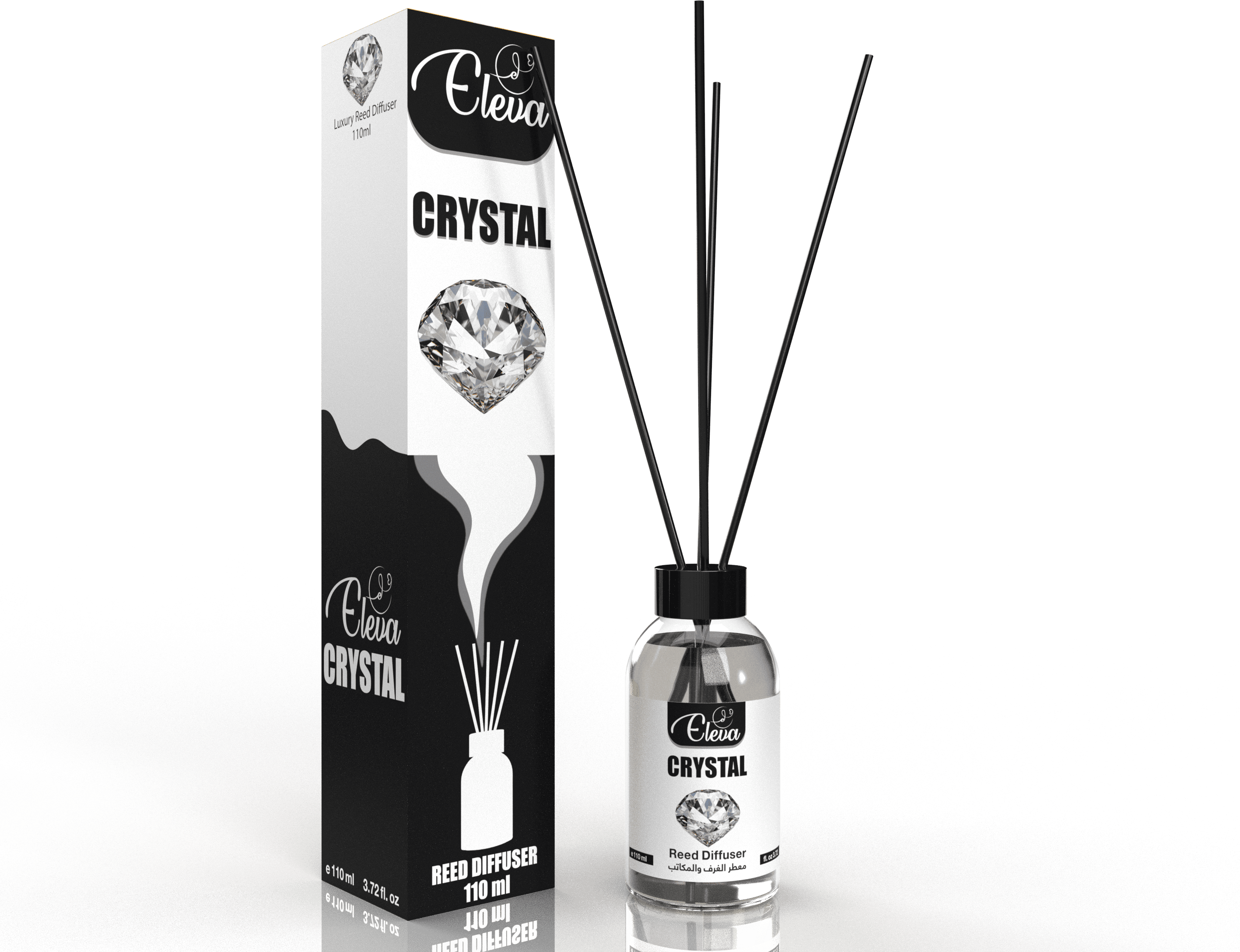 ELEVA – Diffuseur à bâtonnets Cristal – 110 ml