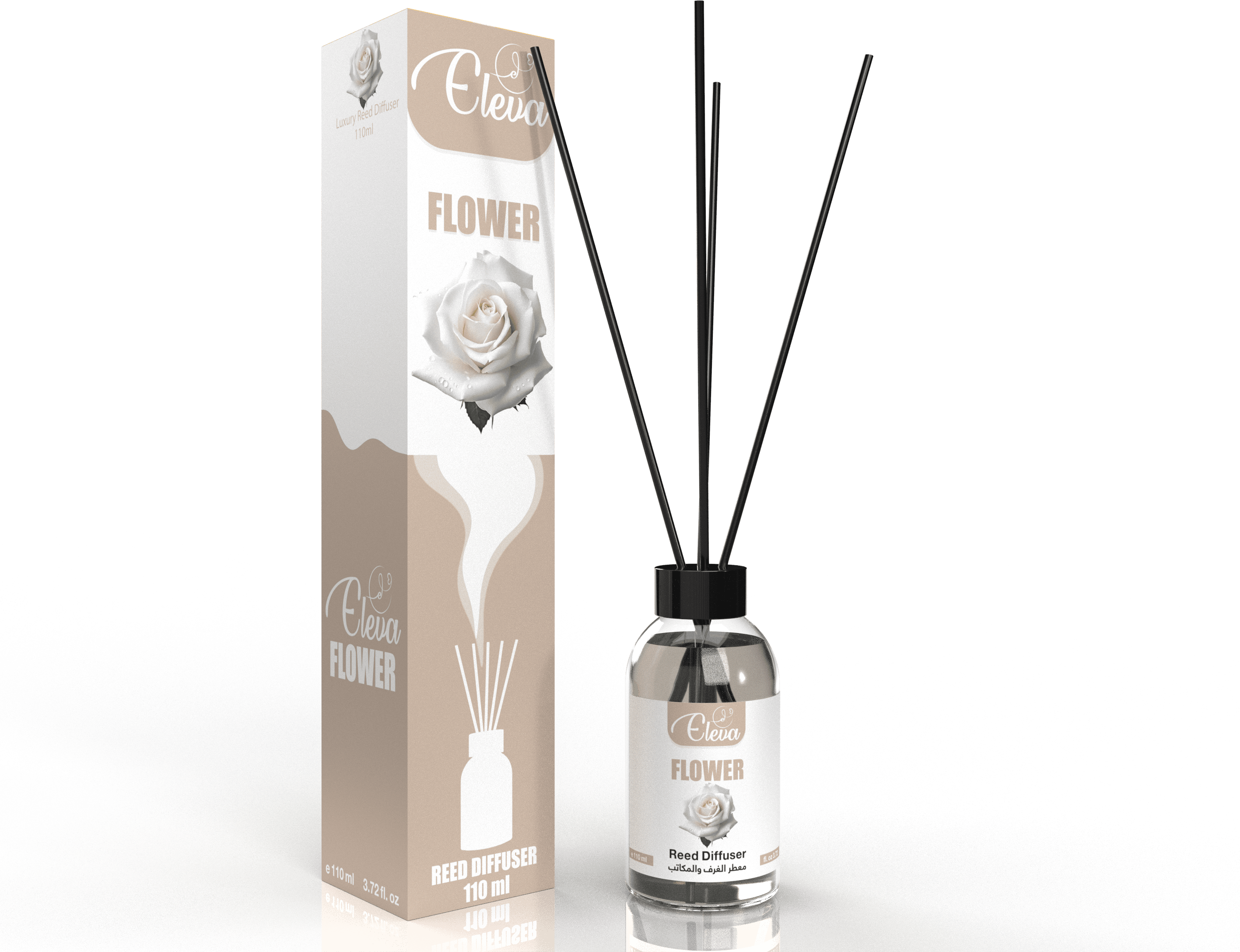 ZAN AROMA Manufacturer ELEVA – Diffuseur à bâtonnets Fleur – 110 ml