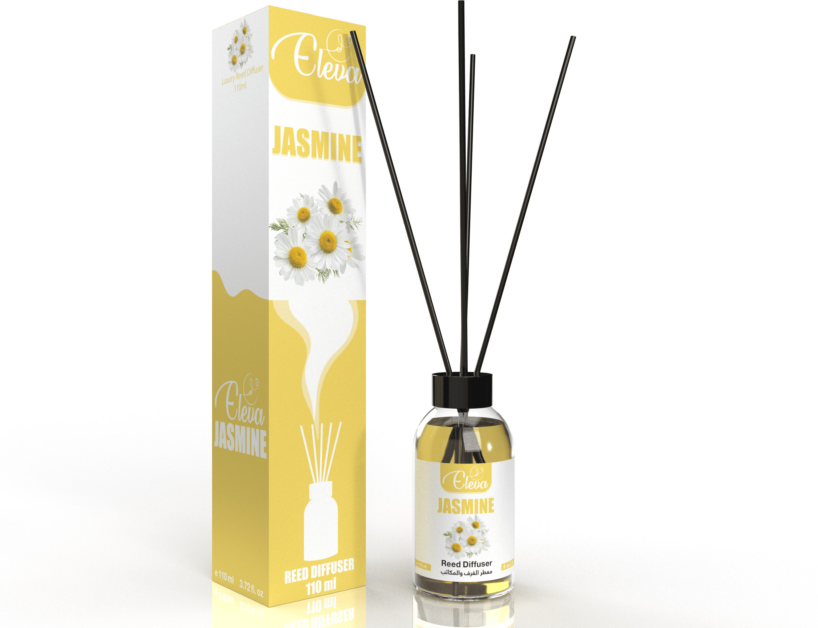 ZAN AROMA Manufacturer ELEVA – Diffuseur à bâtonnets Jasmin – 110 ml