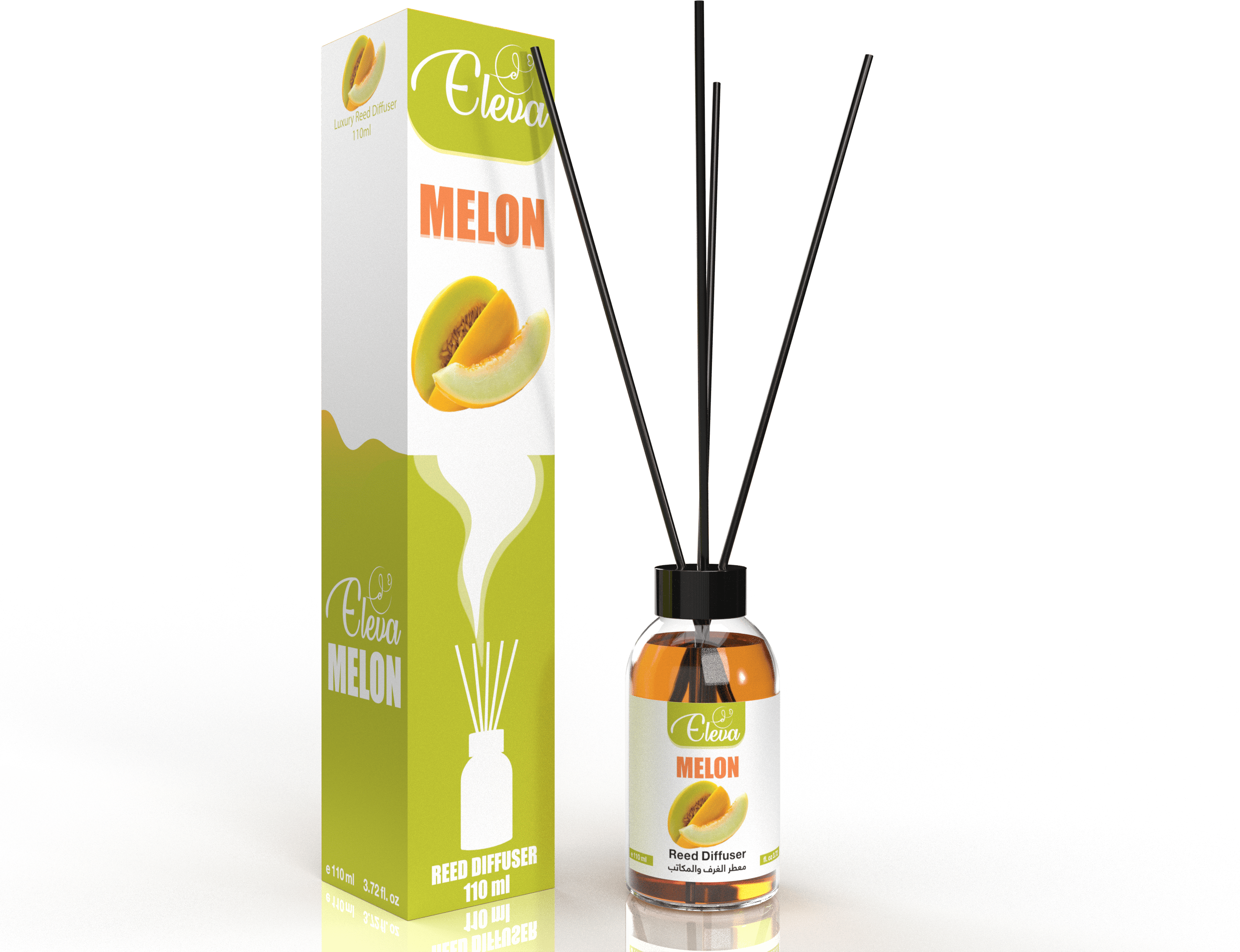 ZAN AROMA Manufacturer ELEVA – Diffuseur à bâtonnets Melon – 110 ml