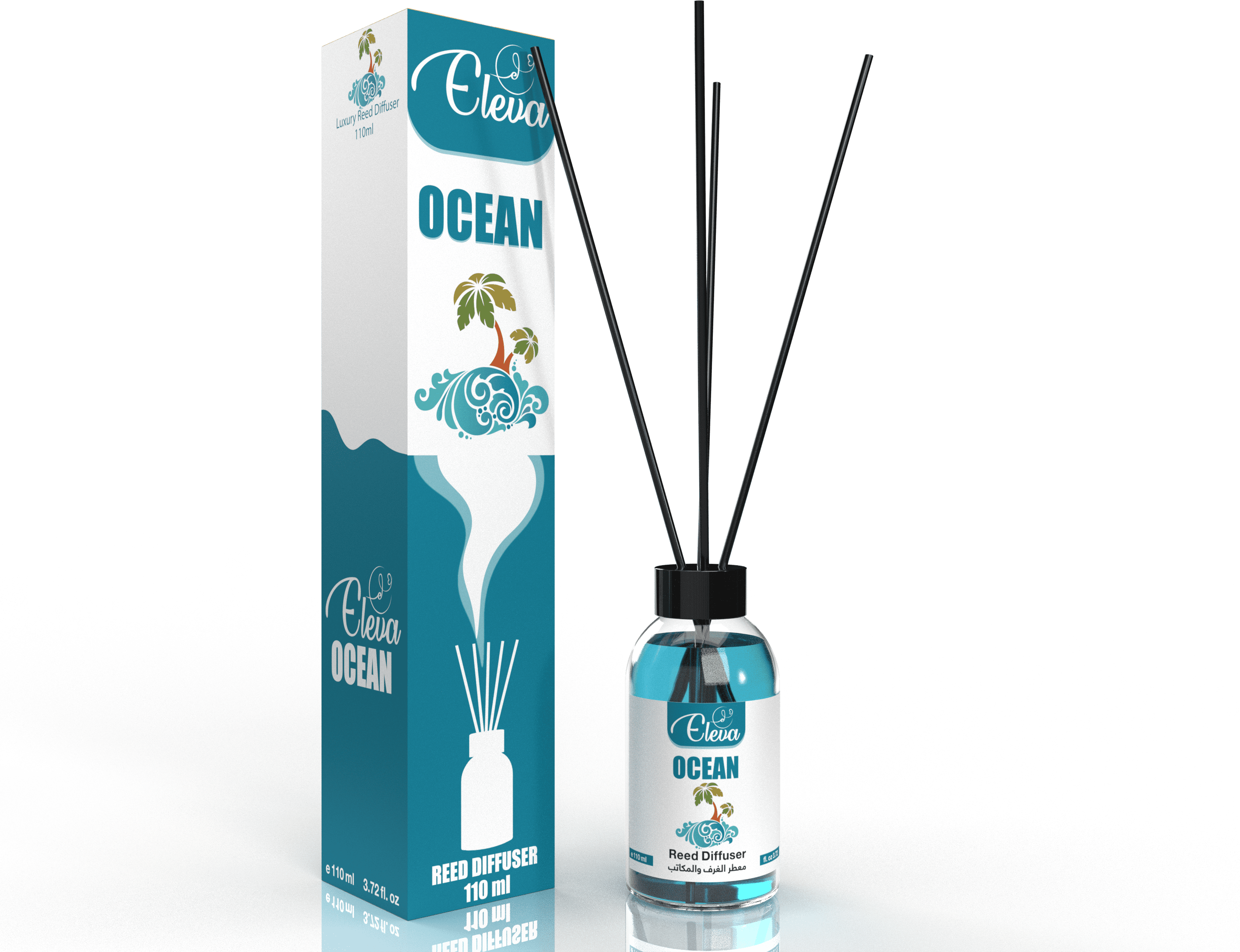 ZAN AROMA Manufacturer ELEVA – Diffuseur à bâtonnets Océan – 110 ml