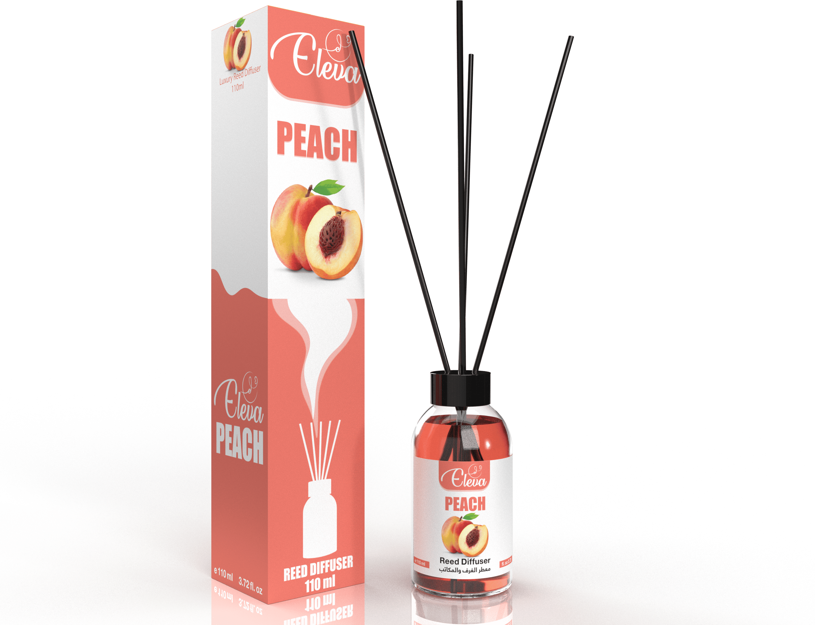 ZAN AROMA Manufacturer ELEVA – Diffuseur à bâtonnets Pêche – 110 ml