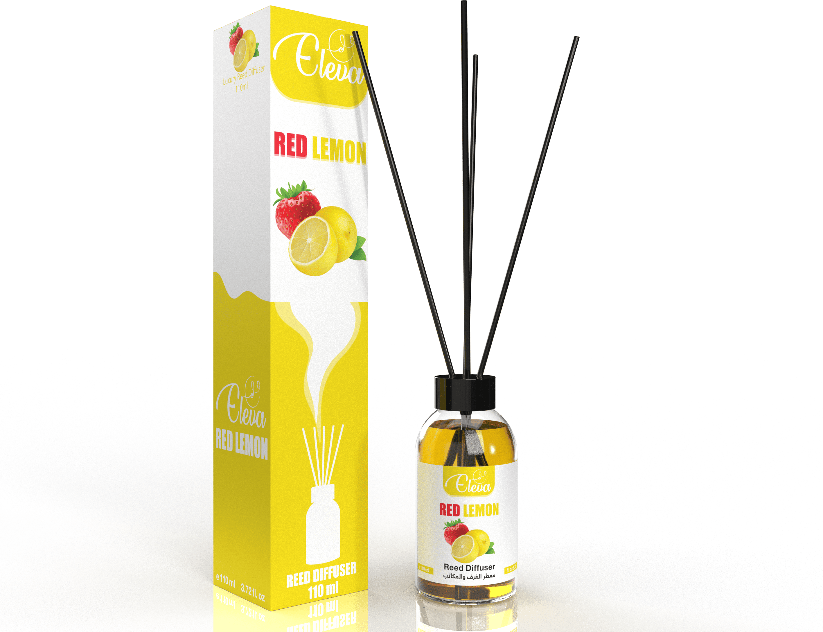 ZAN AROMA Manufacturer ELEVA – Diffuseur à bâtonnets Citron et fraise – 110 ml