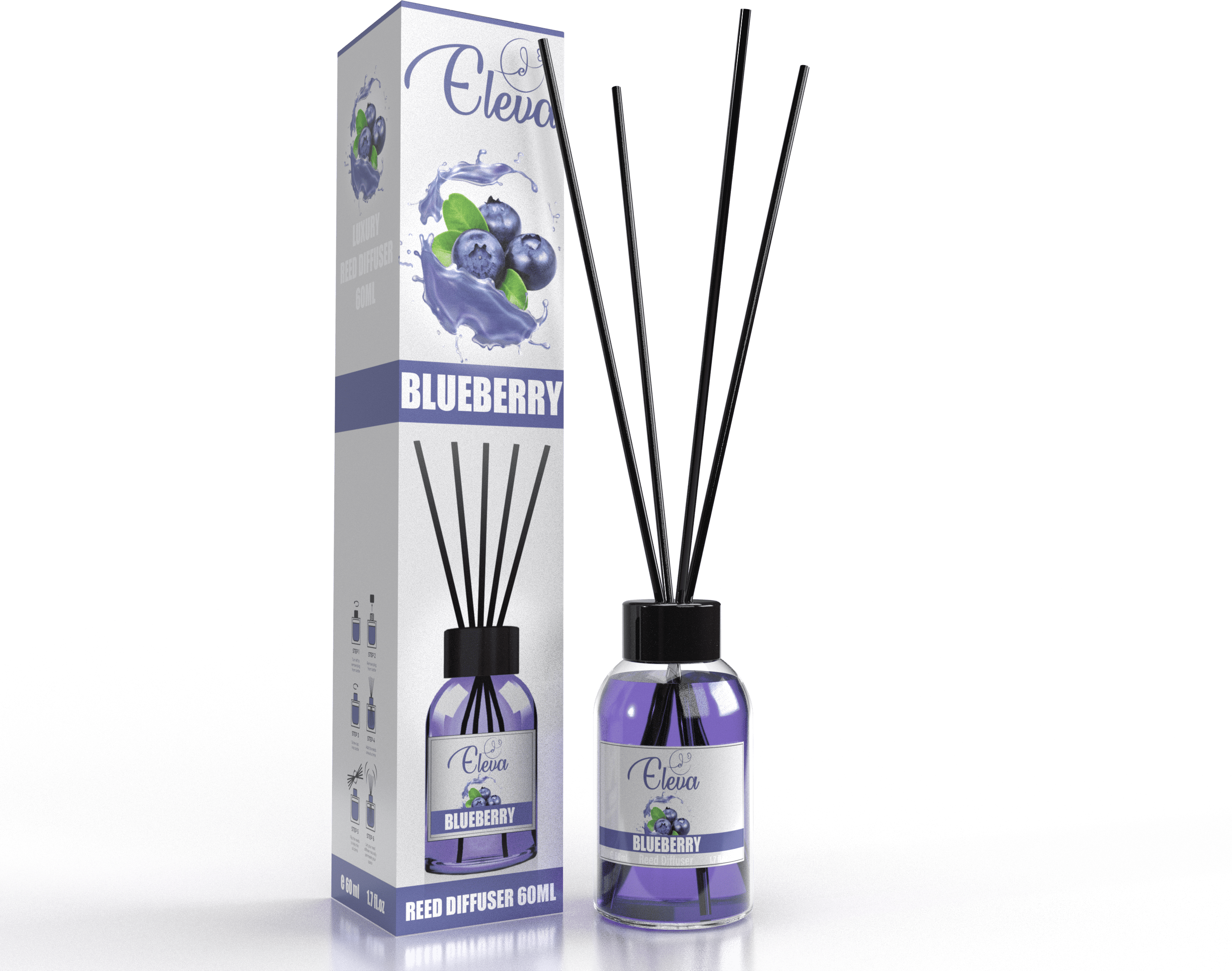ELEVA – Diffuseur à bâtonnets Myrtille – 60 ml
