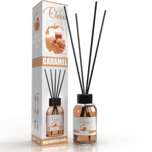 ELEVA Caramel reed diffuser, 60 ml product packaging