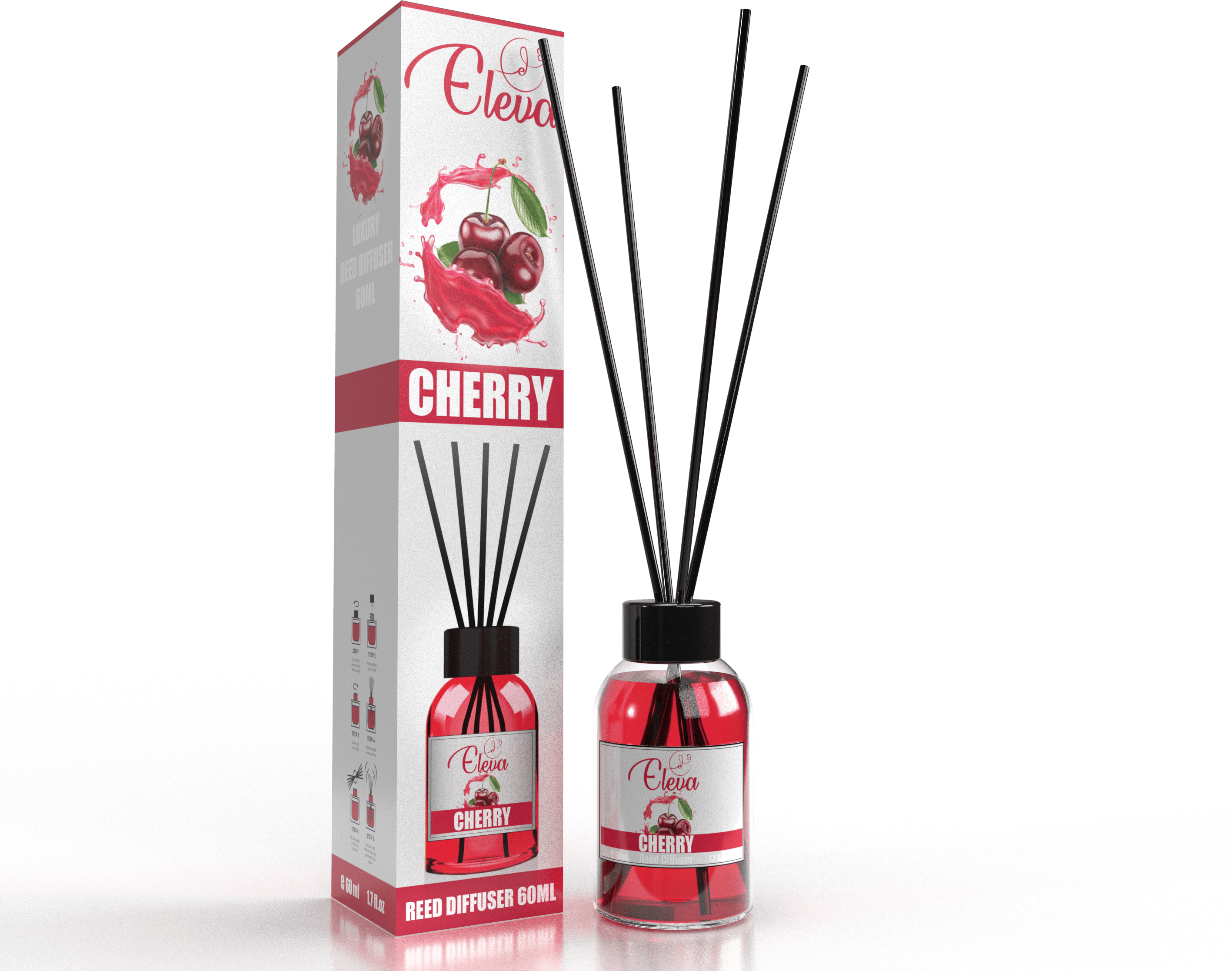 ZAN AROMA Manufacturer ELEVA – Diffuseur à bâtonnets Cerise – 60 ml