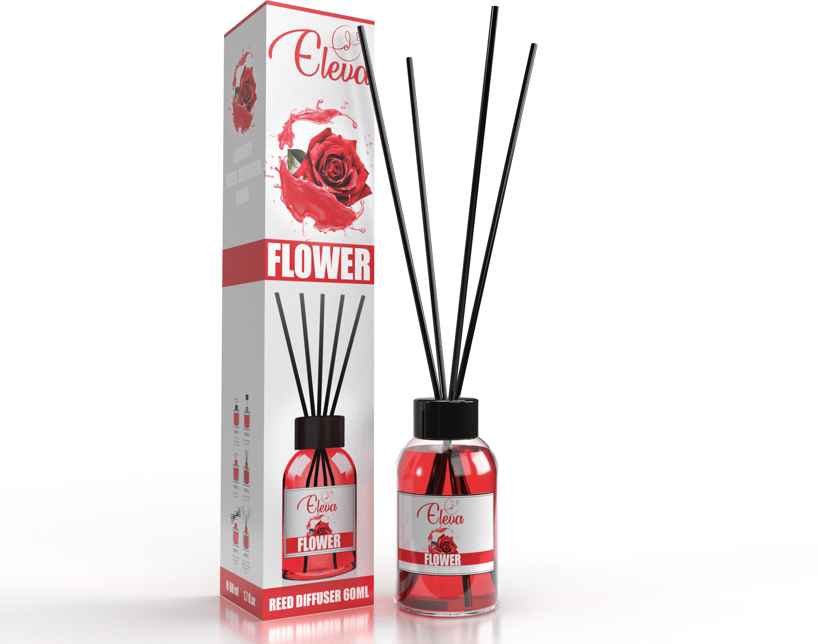ZAN AROMA Manufacturer ELEVA – Diffuseur à bâtonnets Fleur – 60 ml