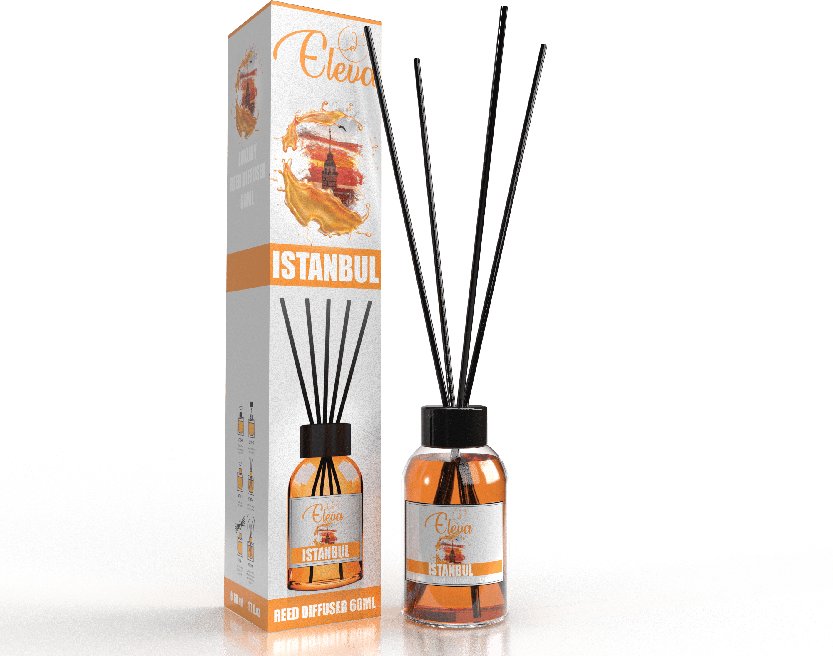 ELEVA – Diffuseur à bâtonnets Istanbul – 60 ml