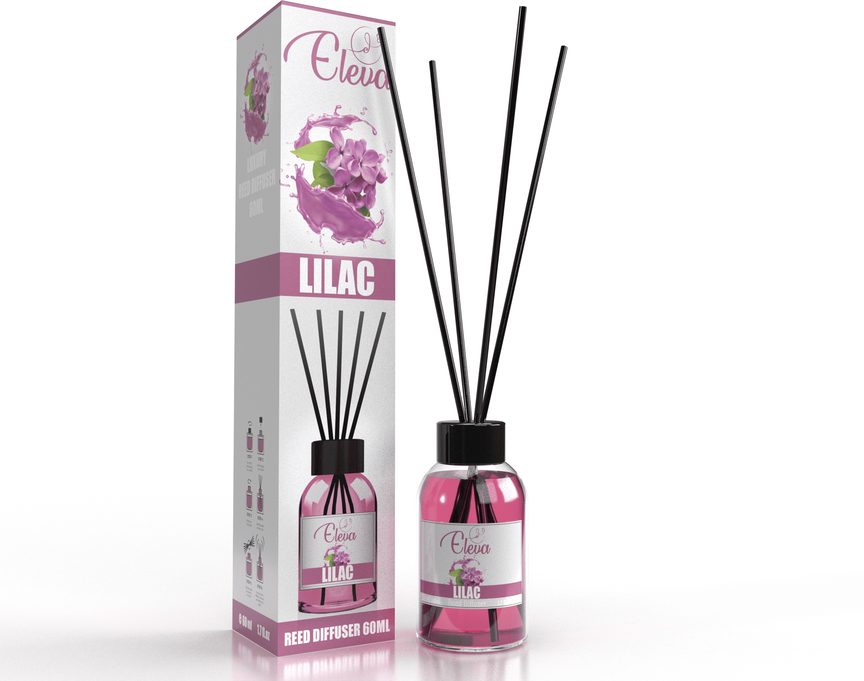 ZAN AROMA Manufacturer ELEVA – Diffuseur à bâtonnets Lilas – 60 ml