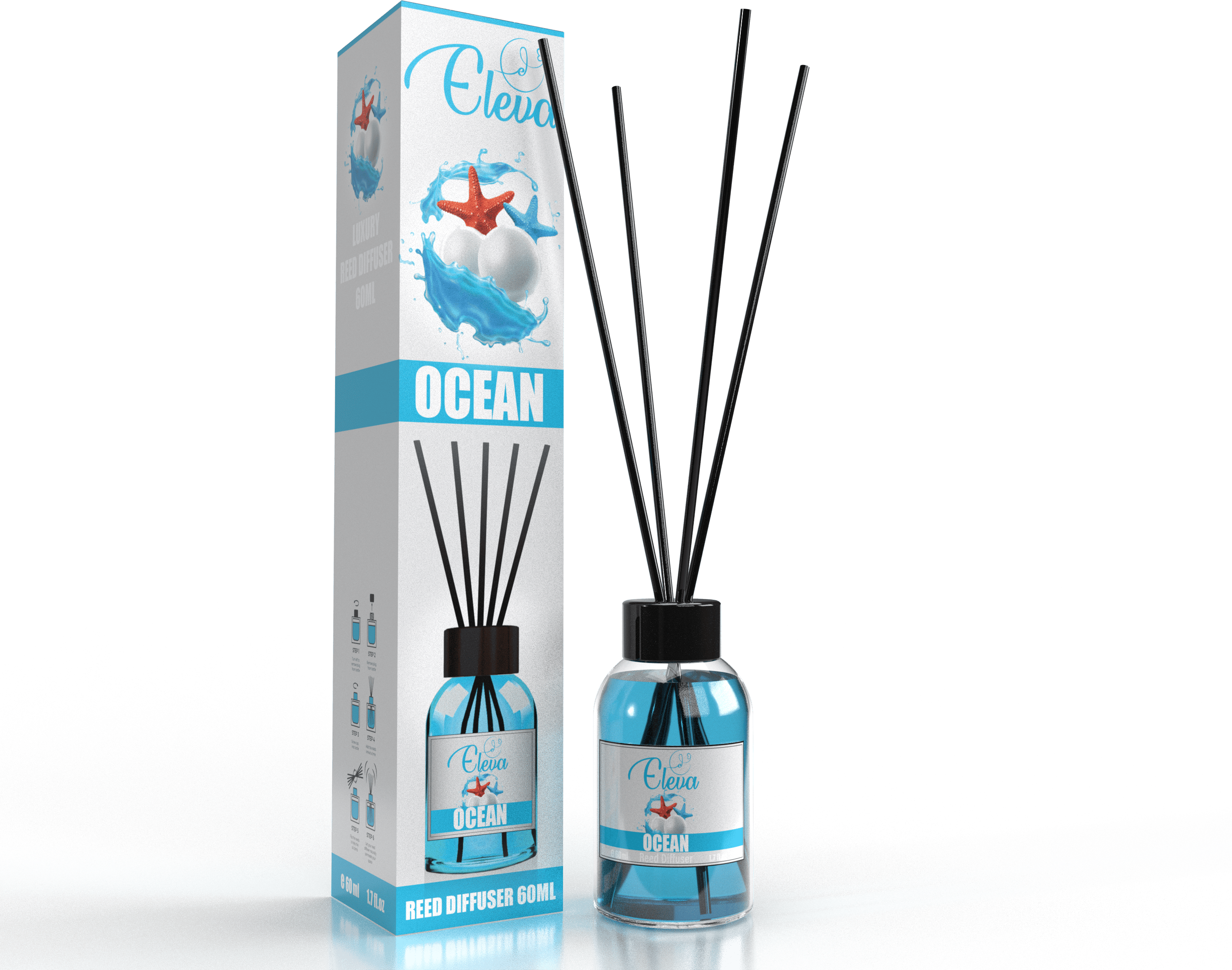 ZAN AROMA Manufacturer ELEVA – Diffuseur à bâtonnets Océan – 60 ml