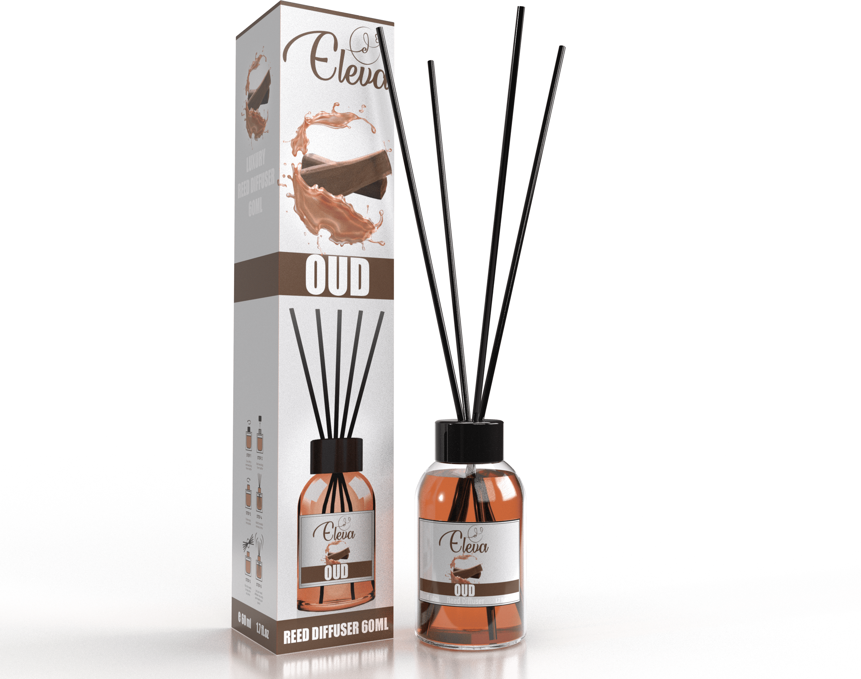 ZAN AROMA Manufacturer ELEVA – Diffuseur à bâtonnets Oud – 60 ml