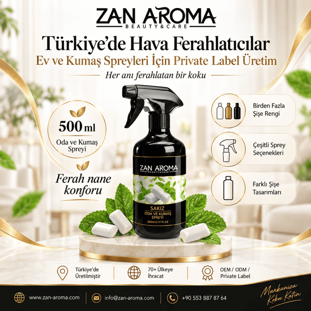 500 ml Sakız Kokulu Oda Spreyi: Özel Marka Seçeneği