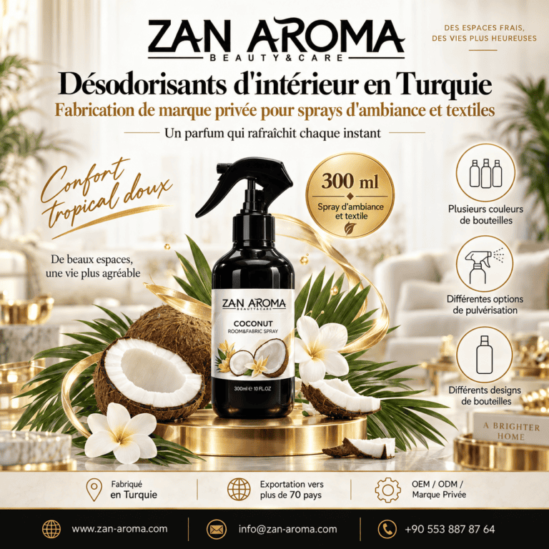 fabrication de désodorisants en marque privée coco 300 ml en Turquie