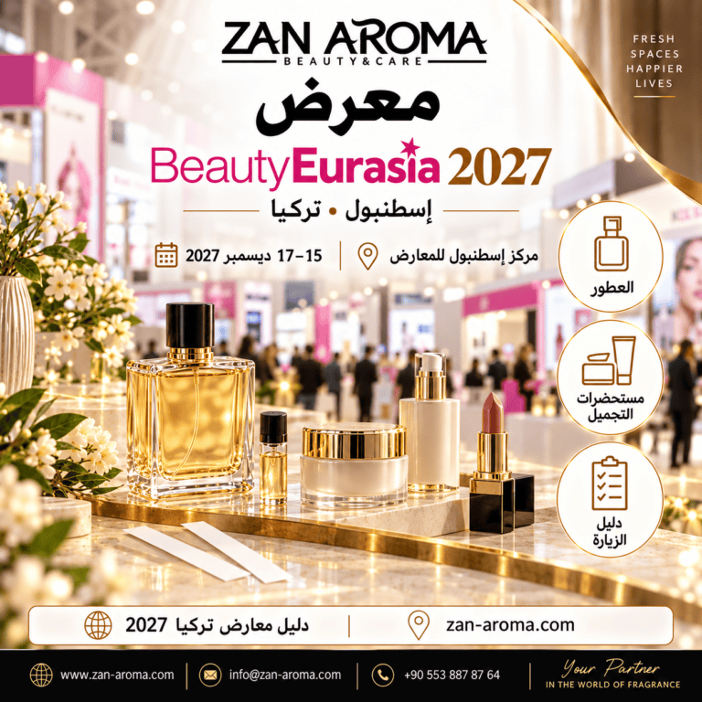 BeautyEurasia 2027 in Turkey: Dates and a Perfume Buyer’s Guide BeautyEurasia, Istanbul, 15–17 December 2027, Istanbul Expo Center. ZAN AROMA buyer guide cover.