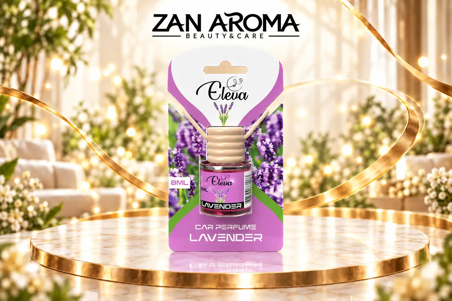 Parfum ELEVA pour voiture en flacon suspendu de 8 ml